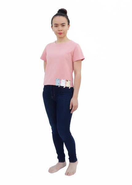 Three Lil Kittens Crop Top