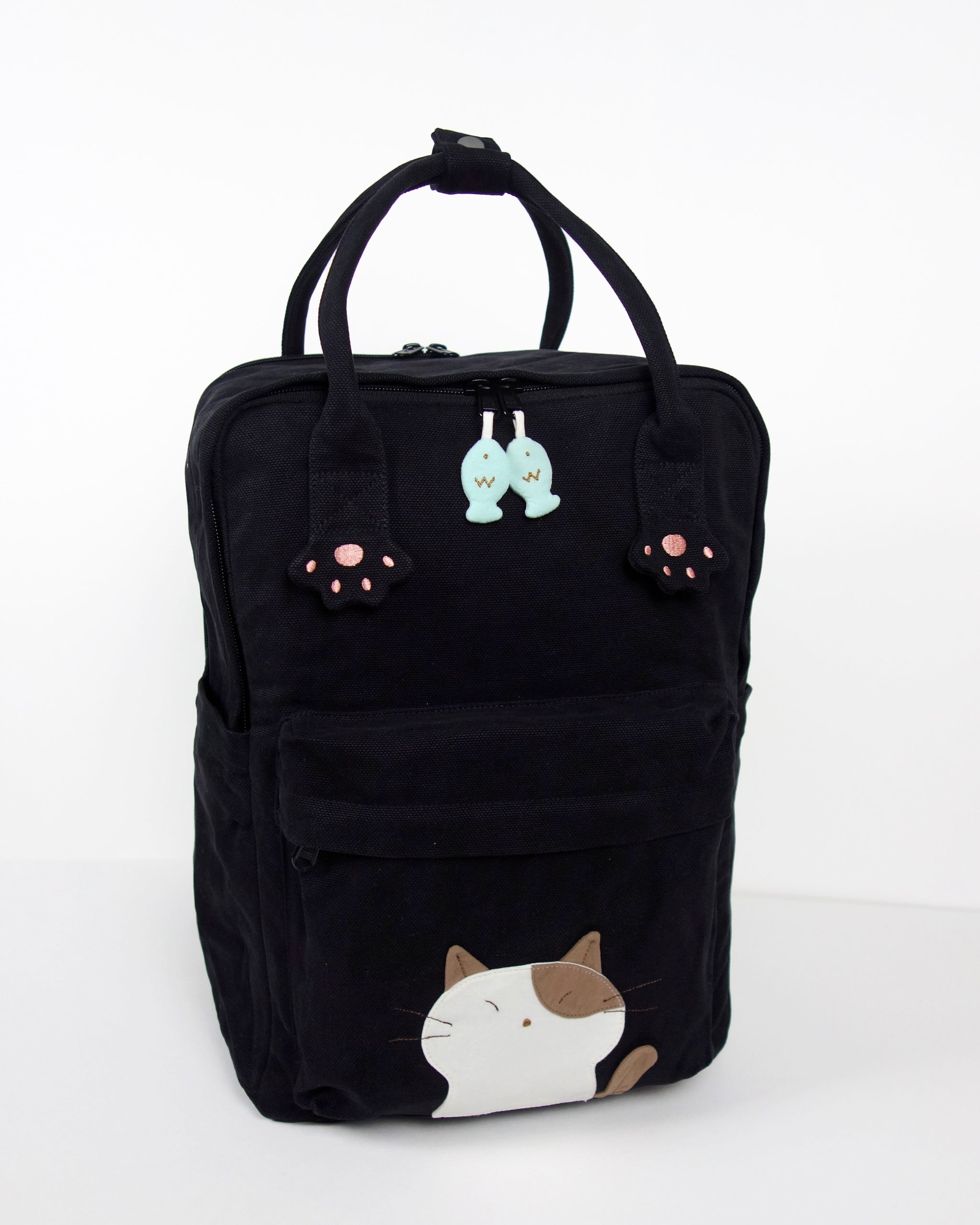 catos black leather backpack purse Paw Straps Backpack – cara cats